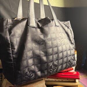 CHANEL Black Quilted Tote Bag